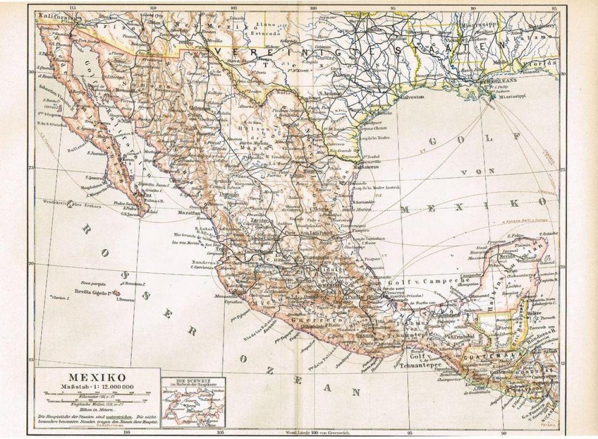 Meksiko vanha kartta