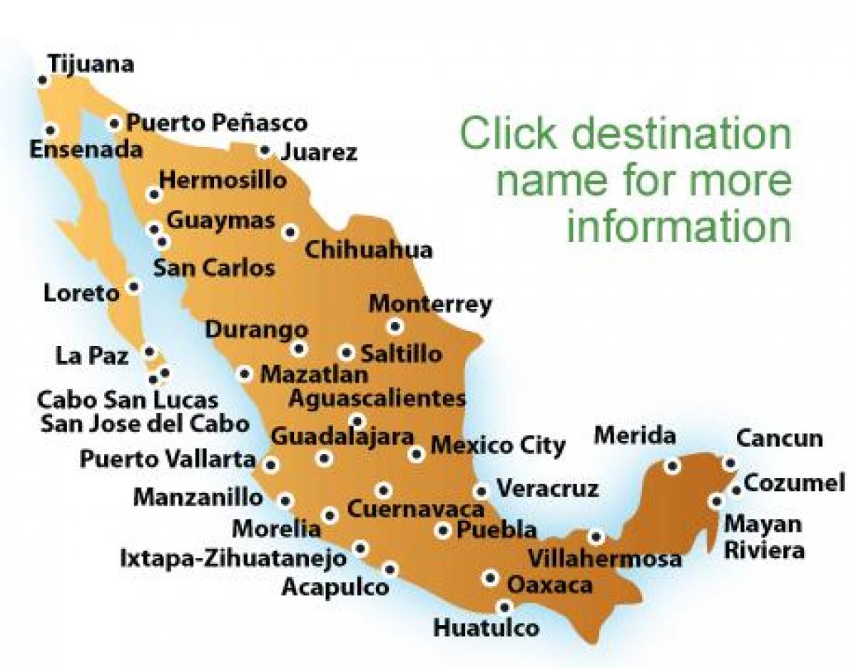 kartta rantoja Meksikossa