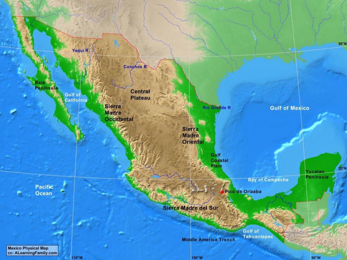 tasangolla Meksiko kartta