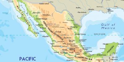Meksiko fyysinen kartta