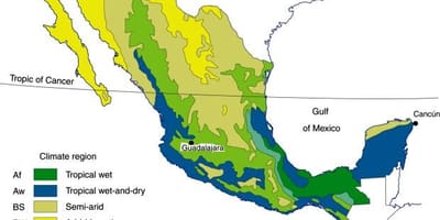 Ilmasto Meksiko kartta