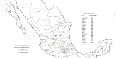 Merkitty kartta Meksiko