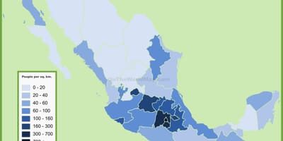 Asukastiheys kartta Meksiko